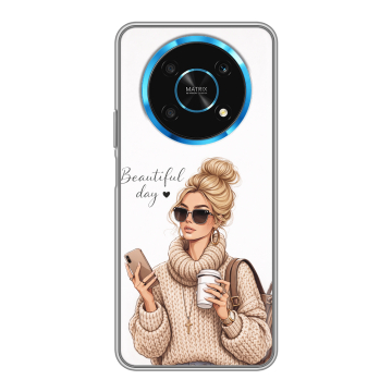 Силиконовый чехол на Huawei Honor Magic 4 Lite 5G с принтом женский