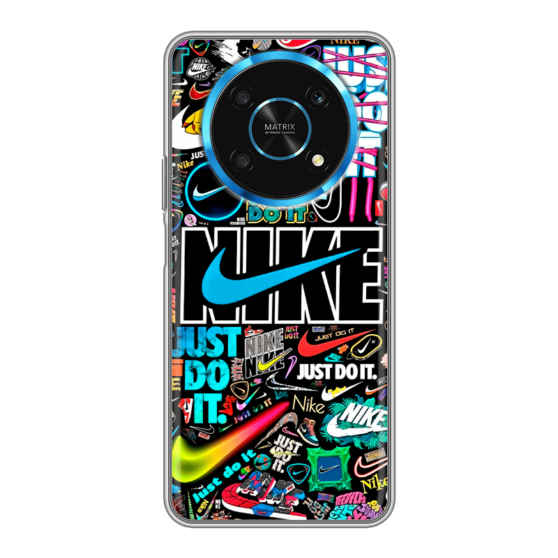 Силиконовый противоударный чехол на Huawei Honor Magic 4 Lite 5G с принтом найк nike черный Силиконовый противоударный чехол на Huawei Honor Magic 4 Lite 5G с принтом найк nike черный