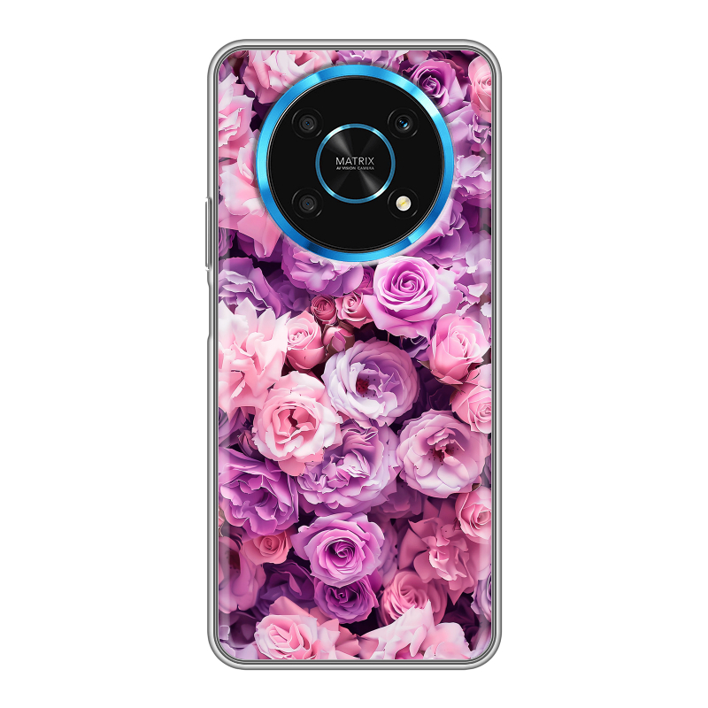 Силиконовый чехол на Huawei Honor Magic 4 Lite 5G с принтом лавандовые розы Силиконовый чехол на Huawei Honor Magic 4 Lite 5G с принтом лавандовые розы