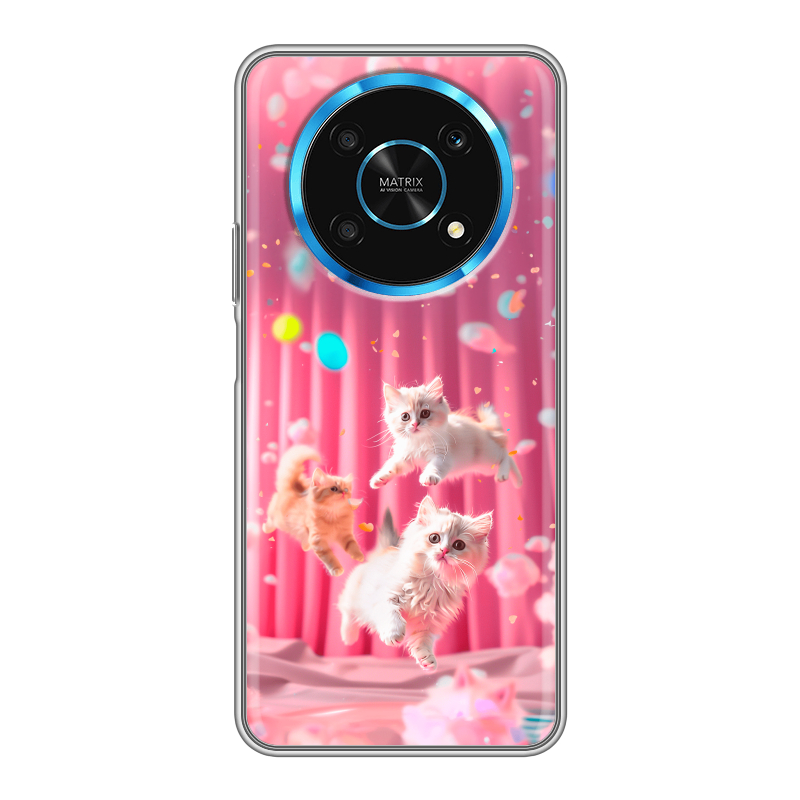 Силиконовый чехол на Huawei Honor Magic 4 Lite 5G с принтом милые котики Силиконовый чехол на Huawei Honor Magic 4 Lite 5G с принтом милые котики