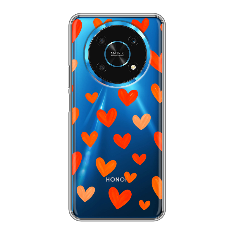 Силиконовый чехол на Huawei Honor Magic 4 Lite 5G с принтом Сердечки Силиконовый чехол на Huawei Honor Magic 4 Lite 5G с принтом Сердечки