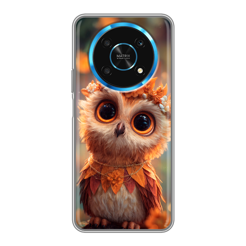 Силиконовый противоударный чехол на Huawei Honor Magic 4 Lite 5G с принтом Милая сова Силиконовый противоударный чехол на Huawei Honor Magic 4 Lite 5G с принтом Милая сова