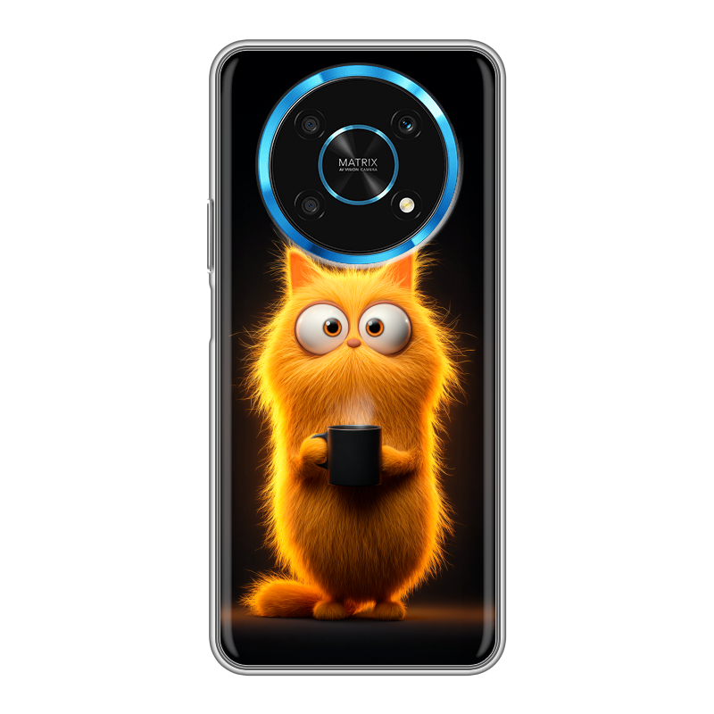 Силиконовый чехол на Huawei Honor Magic 4 Lite 5G с принтом Смешной кот Силиконовый чехол на Huawei Honor Magic 4 Lite 5G с принтом Смешной кот