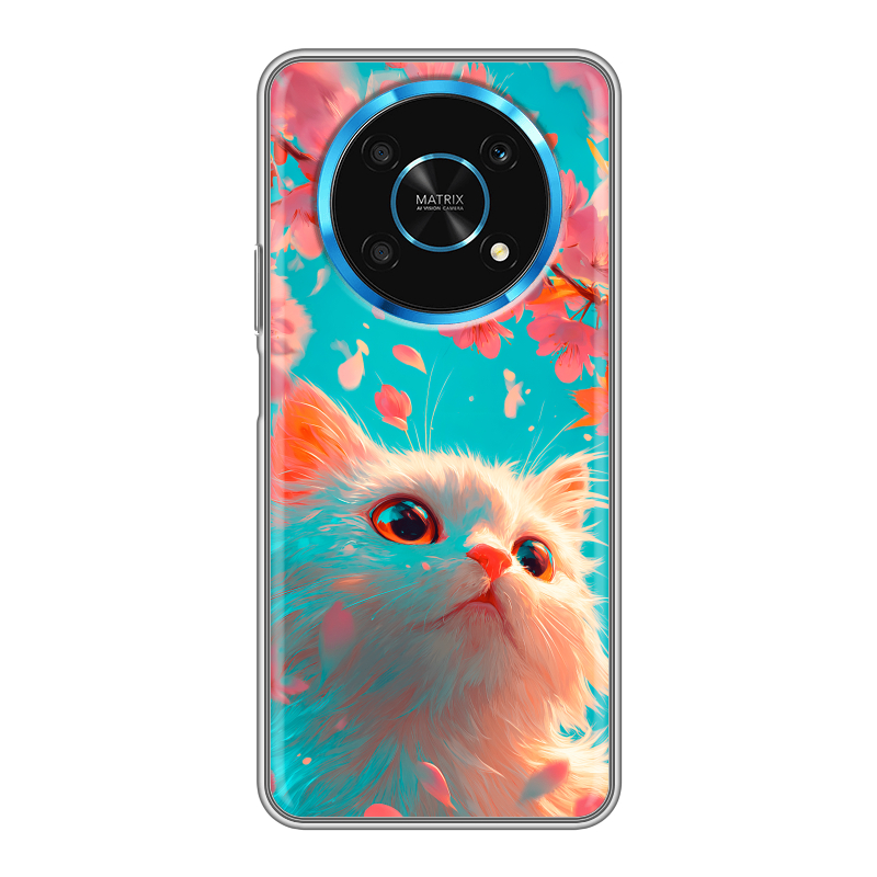 Силиконовый чехол на Huawei Honor Magic 4 Lite 5G с принтом Красивый кот Силиконовый чехол на Huawei Honor Magic 4 Lite 5G с принтом Красивый кот