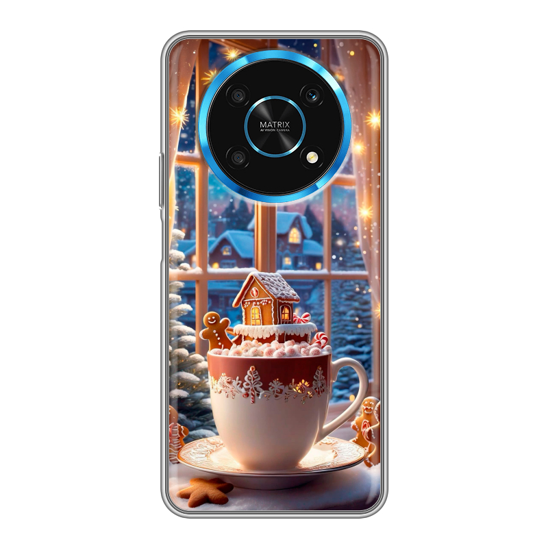 Силиконовый противоударный чехол на Huawei Honor Magic 4 Lite 5G с принтом Новый год Силиконовый противоударный чехол на Huawei Honor Magic 4 Lite 5G с принтом Новый год