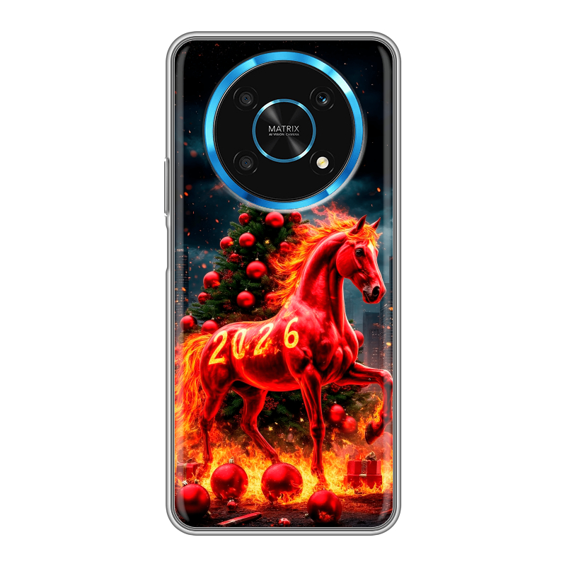Силиконовый чехол на Huawei Honor Magic 4 Lite 5G с принтом Новый год Силиконовый чехол на Huawei Honor Magic 4 Lite 5G с принтом Новый год