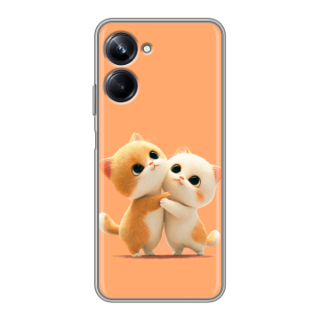 Силиконовый чехол на Realme 10 Pro с принтом Милые котики Силиконовый чехол на Realme 10 Pro с принтом Милые котики