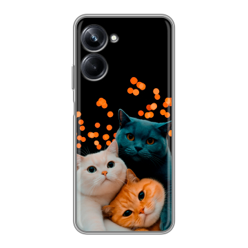 Силиконовый чехол на Realme 10 Pro с принтом Кошки Силиконовый чехол на Realme 10 Pro с принтом Кошки