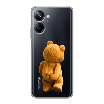 Силиконовый чехол на Realme 10 Pro с принтом Медведь