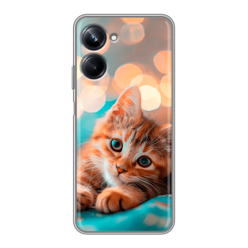 Силиконовый чехол на Realme 10 Pro с принтом котик
