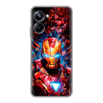 Силиконовый чехол на Realme 10 Pro с принтом Железный человек Ironman