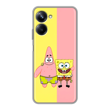Силиконовый чехол на Realme 10 Pro с принтом Спанч боб Спанчбоб