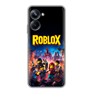 Силиконовый чехол на Realme 10 Pro с принтом Roblox Роблокс