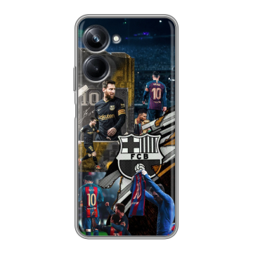 Силиконовый чехол на Realme 10 Pro с принтом Messi Barcelona