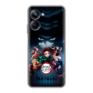 Силиконовый чехол на Realme 10 Pro с принтом Demon Slayer Клинок рассекающий демонов Силиконовый чехол на Realme 10 Pro с принтом Demon Slayer Клинок рассекающий демонов