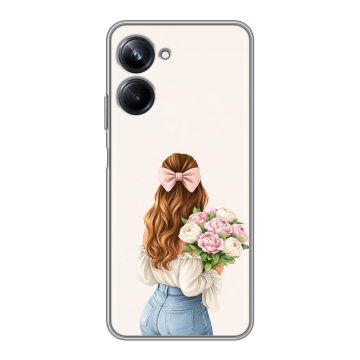 Силиконовый чехол на Realme 10 Pro с принтом женский