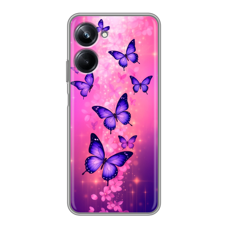 Силиконовый чехол на Realme 10 Pro с принтом Бабочки Силиконовый чехол на Realme 10 Pro с принтом Бабочки