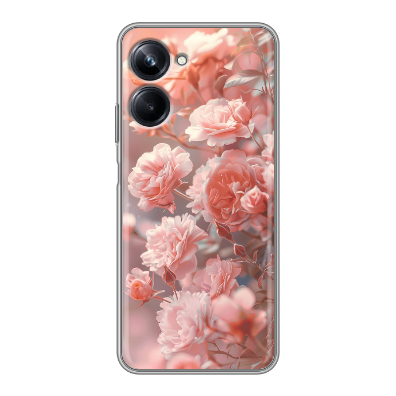 Силиконовый чехол на Realme 10 Pro с принтом Розовые розы Силиконовый чехол на Realme 10 Pro с принтом Розовые розы