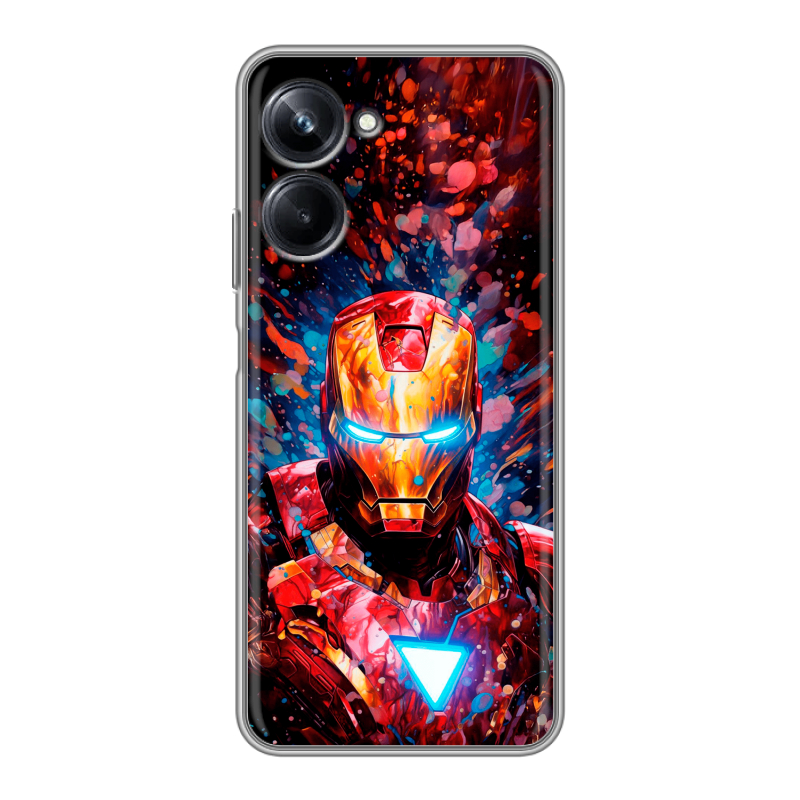 Силиконовый противоударный чехол на Realme 10 Pro с принтом Железный человек Ironman Силиконовый противоударный чехол на Realme 10 Pro с принтом Железный человек Ironman