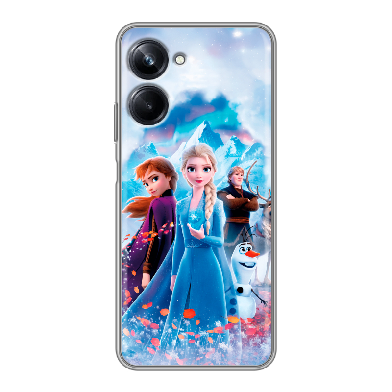 Силиконовый чехол на Realme 10 Pro с принтом Холодное сердце Frozen Силиконовый чехол на Realme 10 Pro с принтом Холодное сердце Frozen