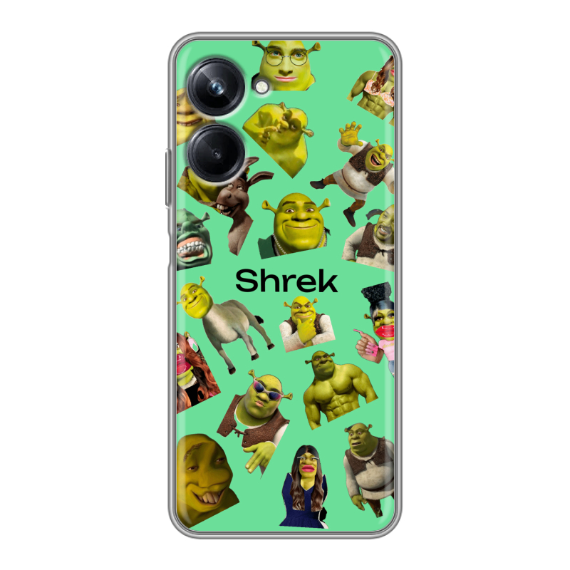 Силиконовый противоударный чехол на Realme 10 Pro с принтом Шрек Shrek Силиконовый противоударный чехол на Realme 10 Pro с принтом Шрек Shrek