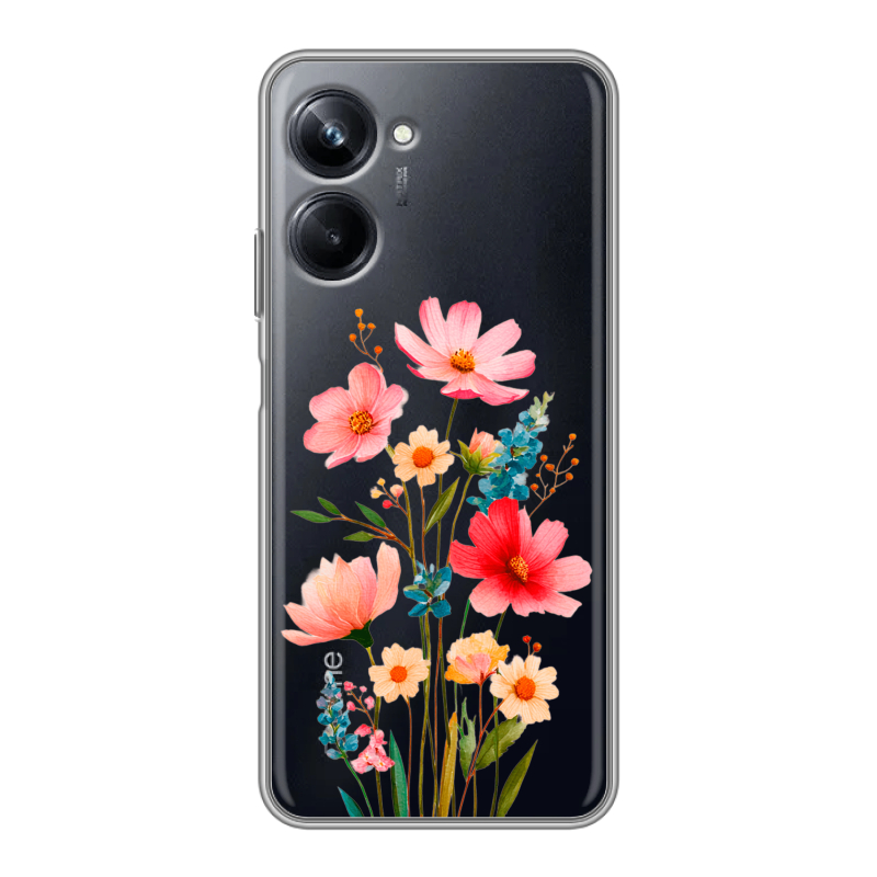Силиконовый чехол на Realme 10 Pro с принтом Цветы Силиконовый чехол на Realme 10 Pro с принтом Цветы