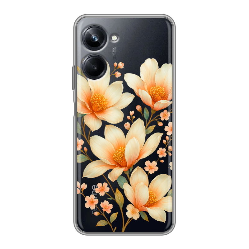 Силиконовый чехол на Realme 10 Pro с принтом Цветы Силиконовый чехол на Realme 10 Pro с принтом Цветы