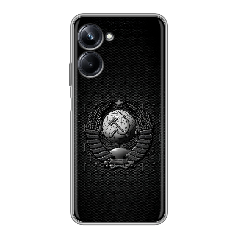 Силиконовый чехол на Realme 10 Pro с принтом Герб Флаг СССР Силиконовый чехол на Realme 10 Pro с принтом Герб Флаг СССР