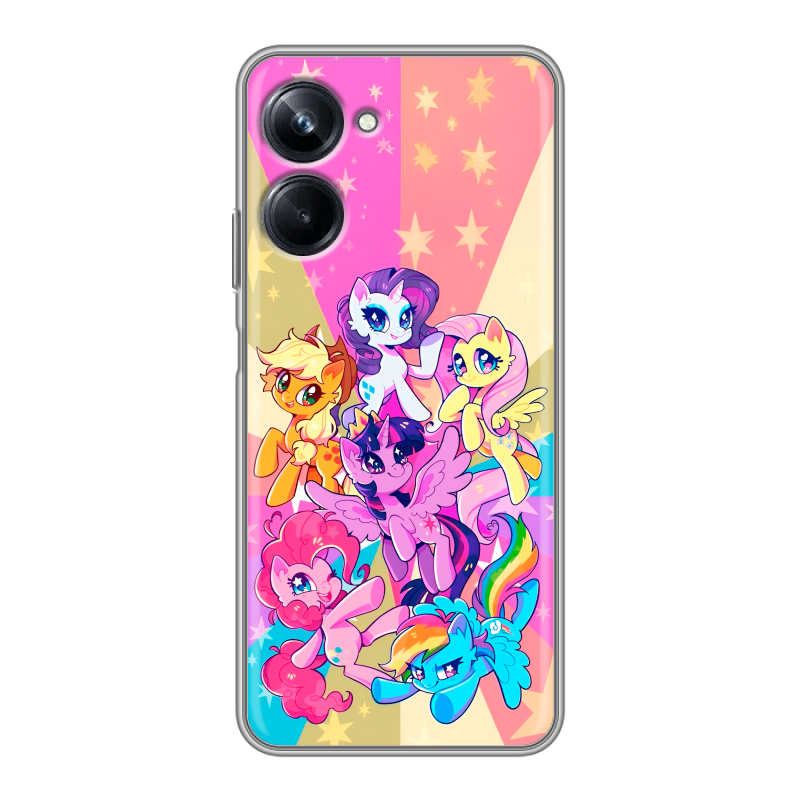 Силиконовый противоударный чехол на Realme 10 Pro с принтом My little pony Дружба чудо Силиконовый противоударный чехол на Realme 10 Pro с принтом My little pony Дружба чудо