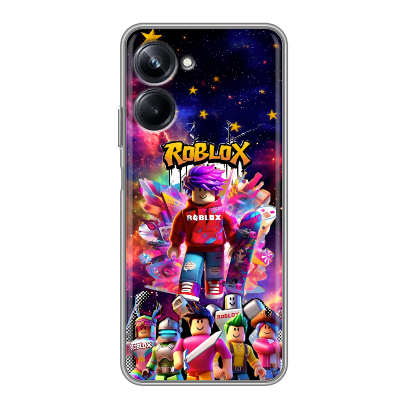 Силиконовый чехол на Realme 10 Pro с принтом Roblox Роблокс Силиконовый чехол на Realme 10 Pro с принтом Roblox Роблокс
