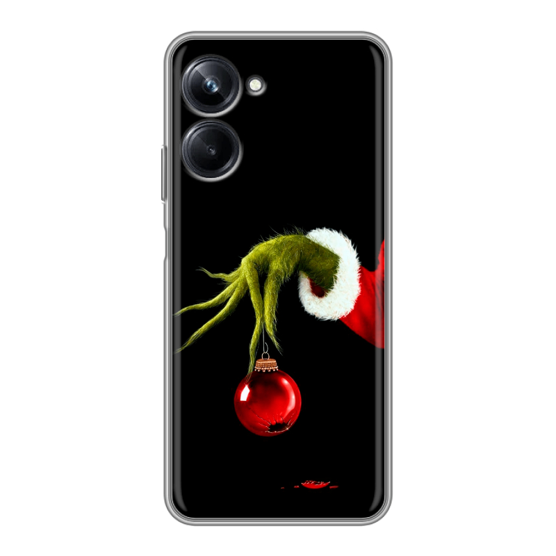 Силиконовый чехол на Realme 10 Pro с принтом Новый год Гринч Силиконовый чехол на Realme 10 Pro с принтом Новый год Гринч