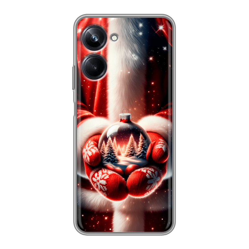 Силиконовый противоударный чехол на Realme 10 Pro с принтом Новый год Силиконовый противоударный чехол на Realme 10 Pro с принтом Новый год