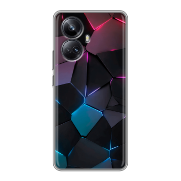 Силиконовый чехол на Realme 10 Pro Plus с принтом Геометрия неона Силиконовый чехол на Realme 10 Pro Plus с принтом Геометрия неона