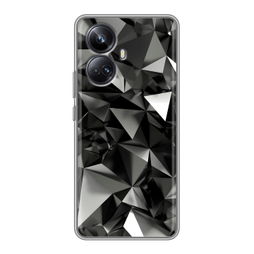 Силиконовый чехол на Realme 10 Pro Plus с принтом Черные кристаллы Силиконовый чехол на Realme 10 Pro Plus с принтом Черные кристаллы