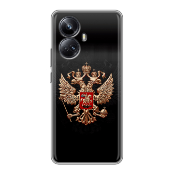 Силиконовый чехол на Realme 10 Pro Plus с принтом Герб России Силиконовый чехол на Realme 10 Pro Plus с принтом Герб России
