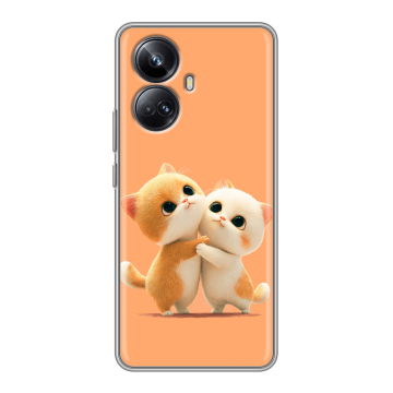 Силиконовый чехол на Realme 10 Pro Plus с принтом Милые котики Силиконовый чехол на Realme 10 Pro Plus с принтом Милые котики