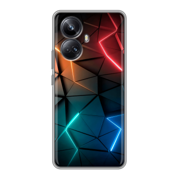 Силиконовый чехол на Realme 10 Pro Plus с принтом Абстракция неон Силиконовый чехол на Realme 10 Pro Plus с принтом Абстракция неон