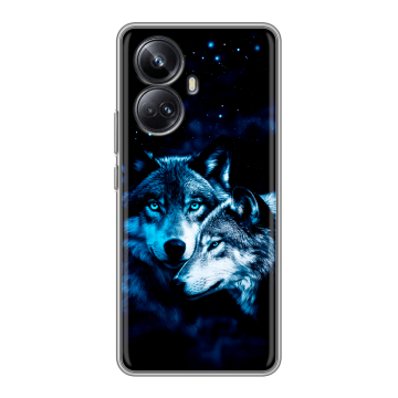 Силиконовый чехол на Realme 10 Pro Plus с принтом Волки Силиконовый чехол на Realme 10 Pro Plus с принтом Волки