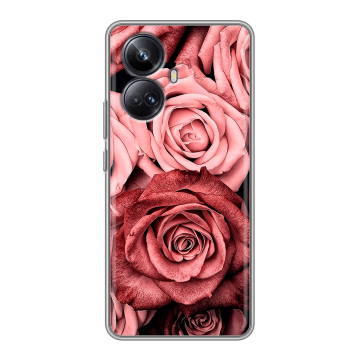 Силиконовый чехол на Realme 10 Pro Plus с принтом Цветы розы Силиконовый чехол на Realme 10 Pro Plus с принтом Цветы розы