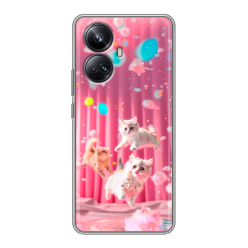 Силиконовый чехол на Realme 10 Pro Plus с принтом милые котики Силиконовый чехол на Realme 10 Pro Plus с принтом милые котики