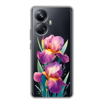 Силиконовый чехол на Realme 10 Pro Plus с принтом Цветы орхидеи