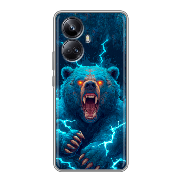 Силиконовый чехол на Realme 10 Pro Plus с принтом Медведь