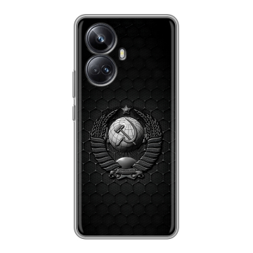 Силиконовый чехол на Realme 10 Pro Plus с принтом Герб Флаг СССР Силиконовый чехол на Realme 10 Pro Plus с принтом Герб Флаг СССР