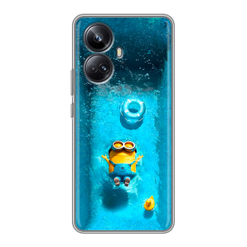 Силиконовый чехол на Realme 10 Pro Plus с принтом Миньоны