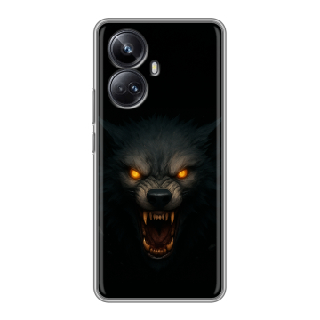 Силиконовый чехол на Realme 10 Pro Plus с принтом Волк Силиконовый чехол на Realme 10 Pro Plus с принтом Волк