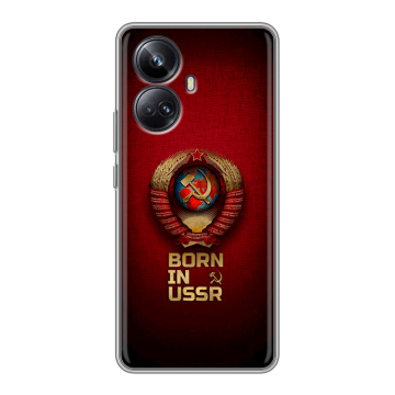 Силиконовый чехол на Realme 10 Pro Plus с принтом Флаг Герб СССР Силиконовый чехол на Realme 10 Pro Plus с принтом Флаг Герб СССР