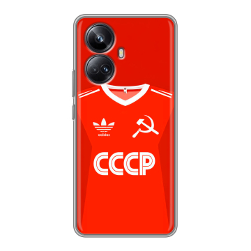 Силиконовый чехол на Realme 10 Pro Plus с принтом Флаг Герб СССР Силиконовый чехол на Realme 10 Pro Plus с принтом Флаг Герб СССР