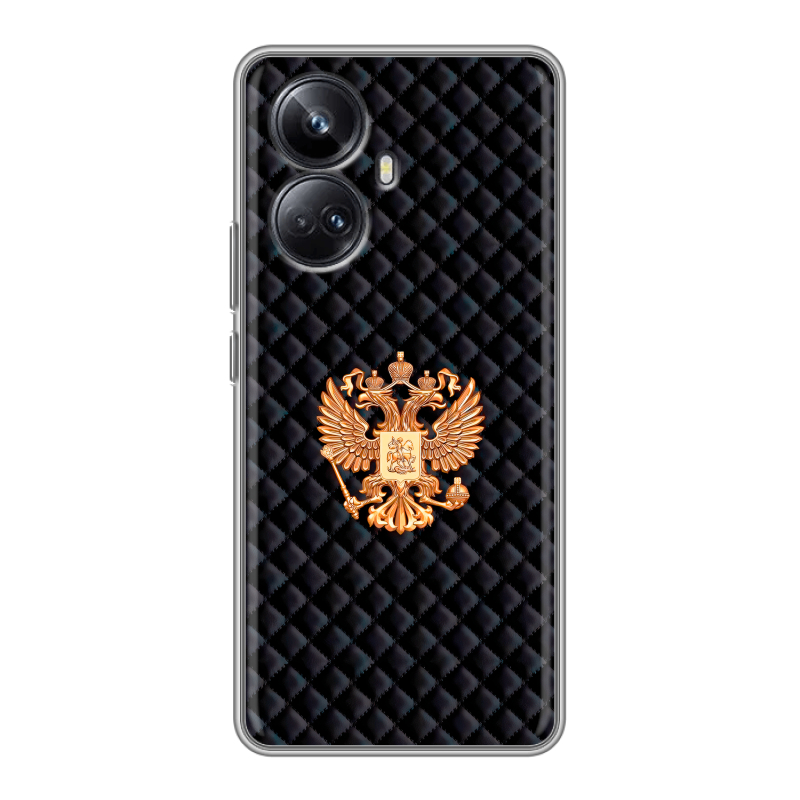 Силиконовый чехол на Realme 10 Pro Plus с принтом Герб России принт Силиконовый чехол на Realme 10 Pro Plus с принтом Герб России принт