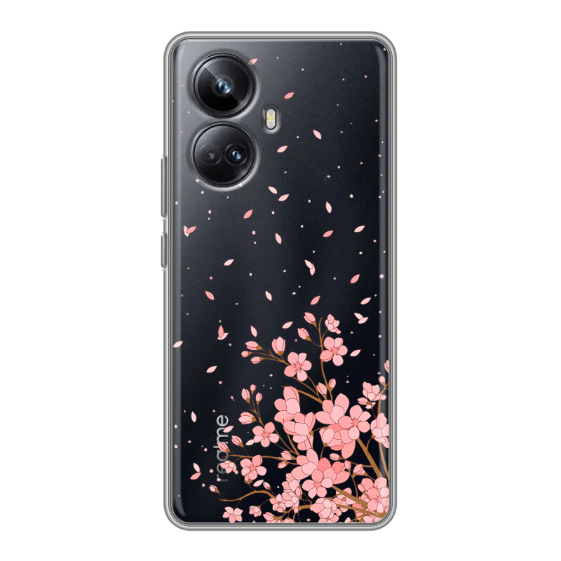 Силиконовый чехол на Realme 10 Pro Plus с принтом Ветка сакуры Силиконовый чехол на Realme 10 Pro Plus с принтом Ветка сакуры