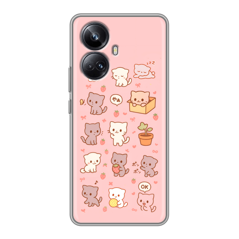 Силиконовый чехол на Realme 10 Pro Plus с принтом Hello Kitty Хелоу Кити Силиконовый чехол на Realme 10 Pro Plus с принтом Hello Kitty Хелоу Кити